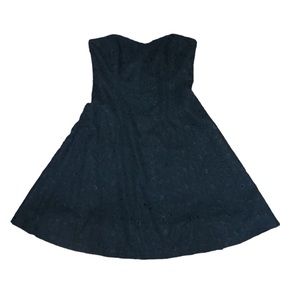 Shoshanna Black Floral Eyelet Strapless Fit & Flare Size 6 NWT